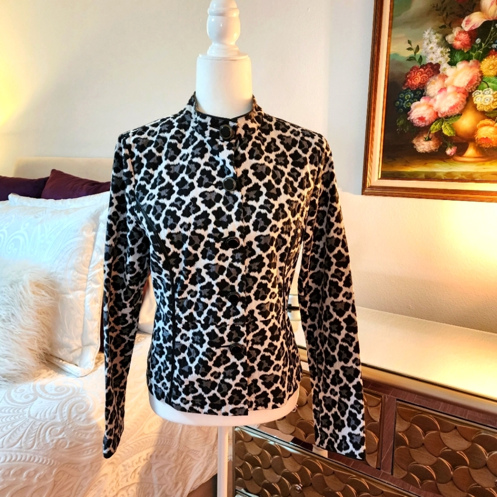 Charter Club Leopard Print Tapered Jacket